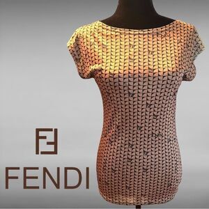 FENDI FF Vintage Contrast Geometric Top
